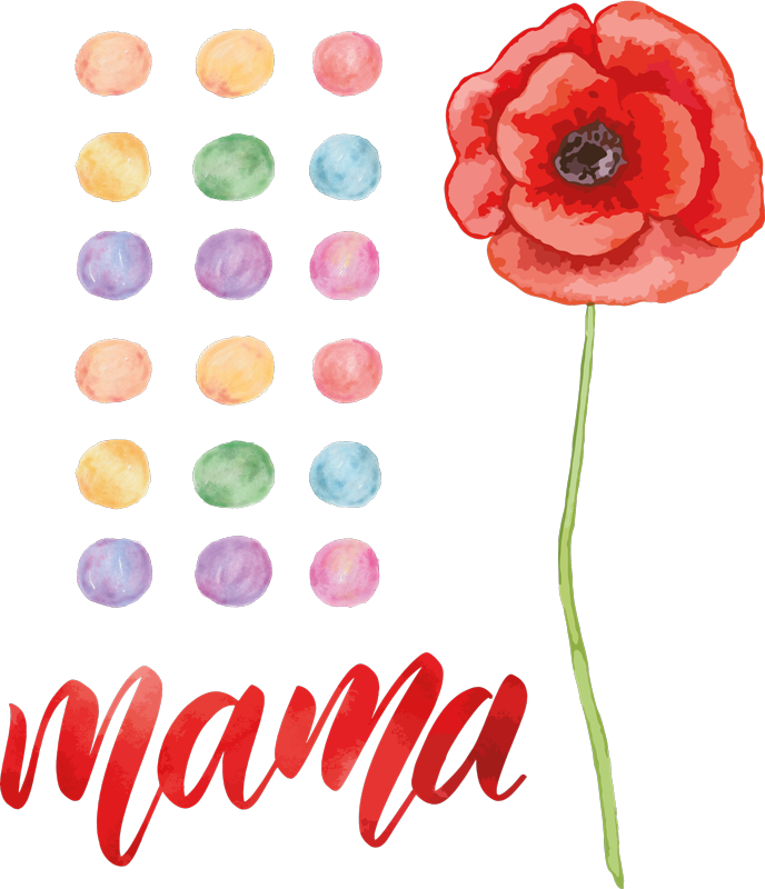 Naklejka na witrynę sklepową matka z czerwonym makiem - TenStickers