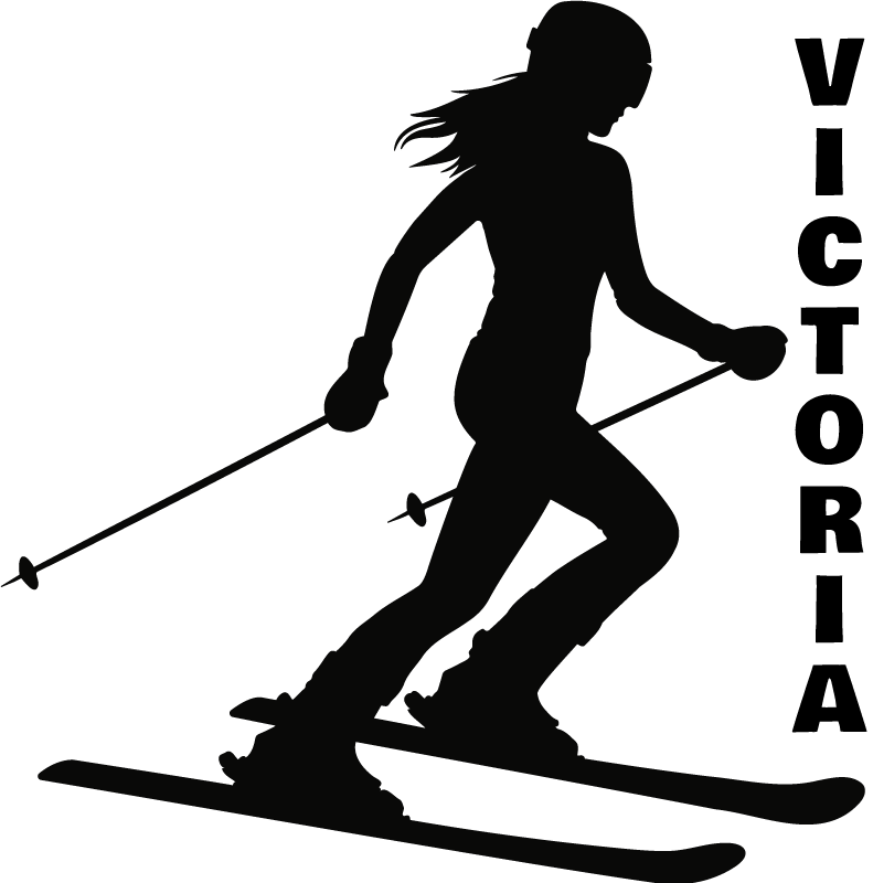 Sticker autres sports skieur personnalisable - TenStickers