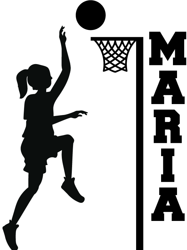 Vinilo baloncesto chica personalizable - TenVinilo