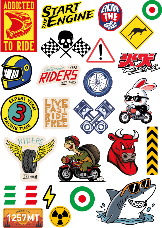 Bomb design pack motorcycle sticker - TenStickers