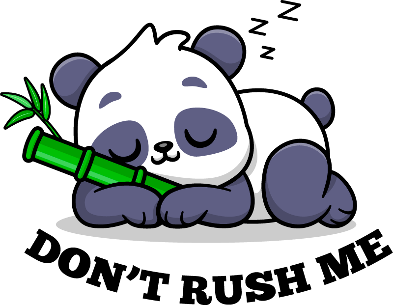 Sovande panda husvagn klistermärke - Tenstickers