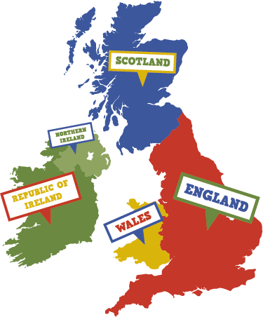 Map Of England For Kids Uk And Ireland Map Kids Wall Sticker. - Tenstickers