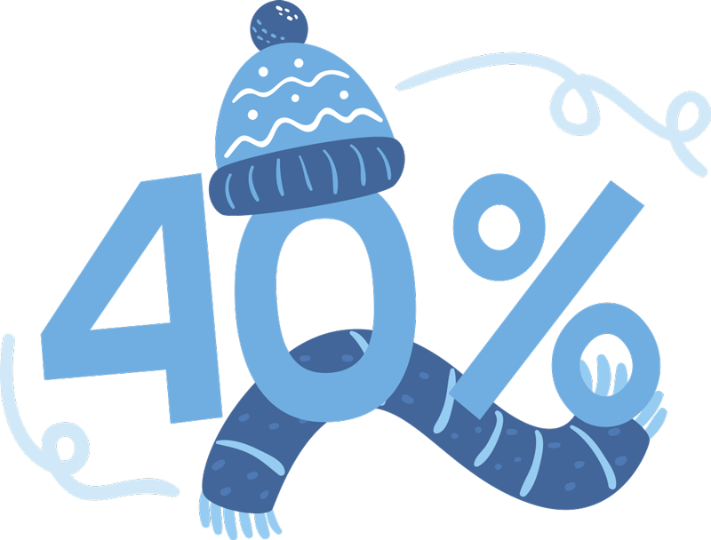 Blue winter discount sales sticker - TenStickers