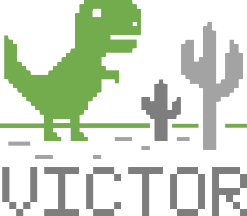 Pixel game dinosaur wall sticker - TenStickers
