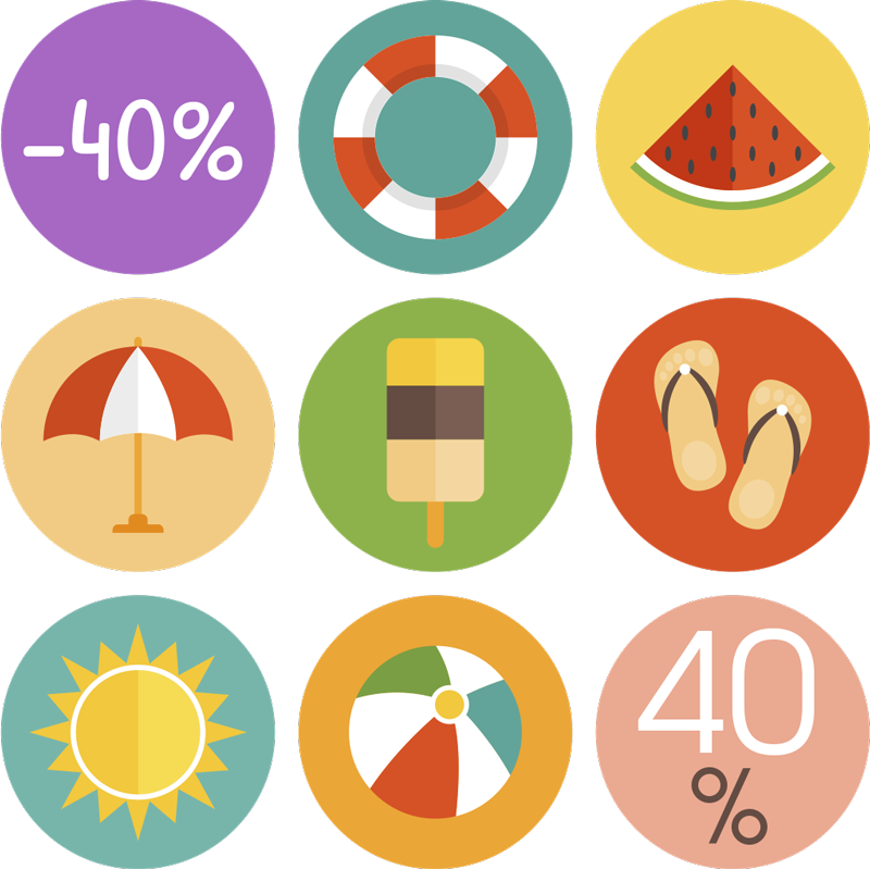 Autocolante de promoção descontos coloridos de verão - TenStickers