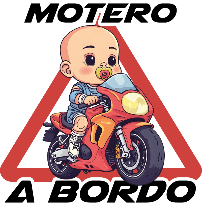 Pegatina coche bebé motera a bordo - TenVinilo
