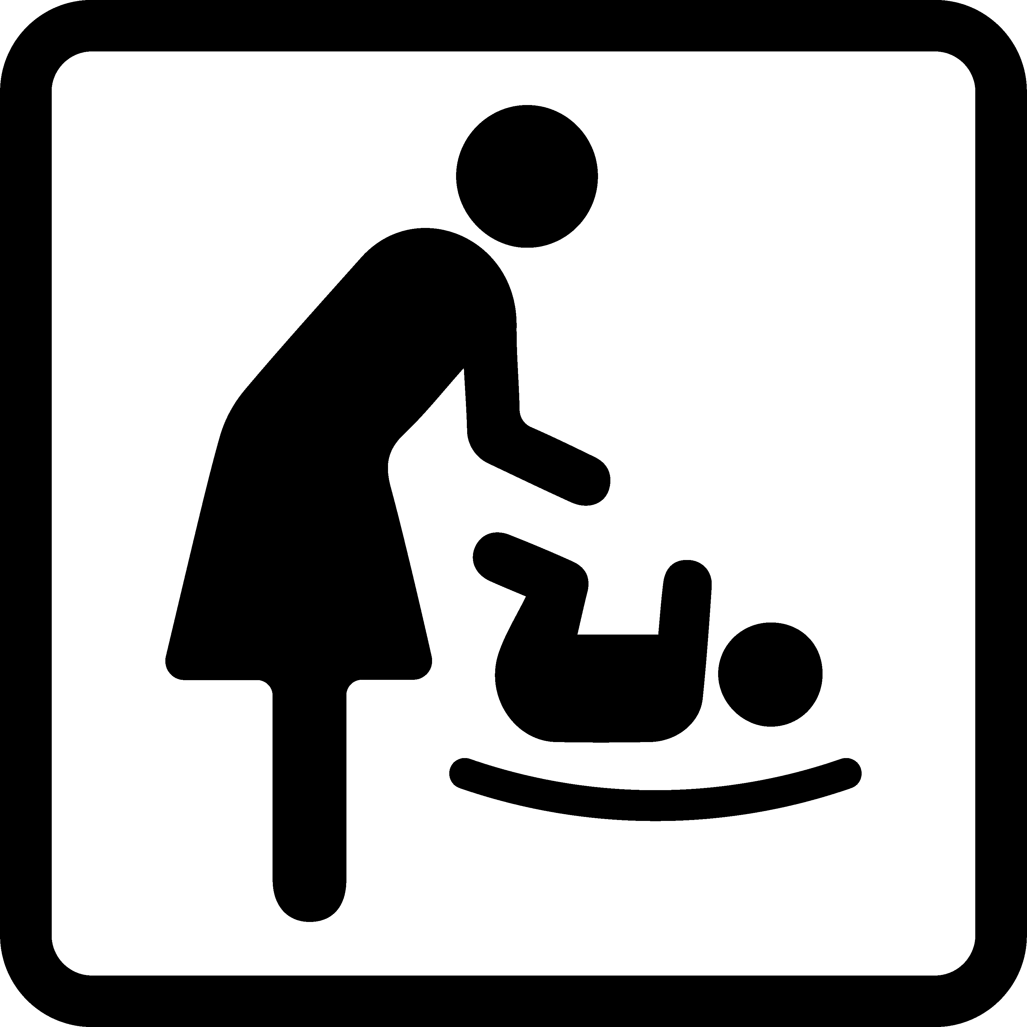 Vinilo puerta señal cambiador de bebe - TenVinilo