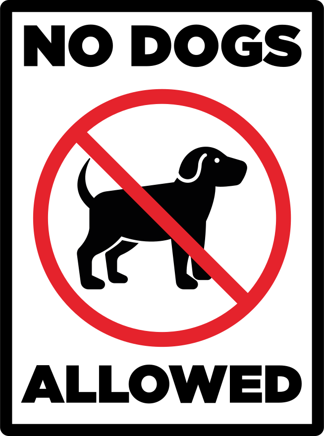 no dog allowed sign butiksvinduer klistermærke - TenStickers