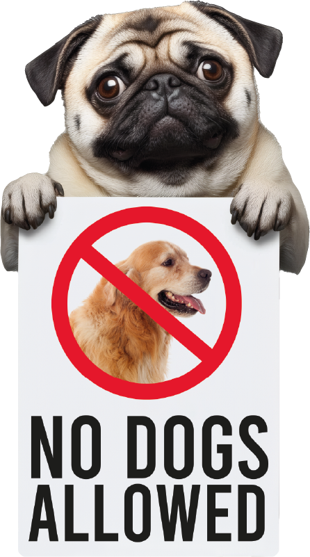 "No dogs allowed sign funny" window decal for business - TenStickers