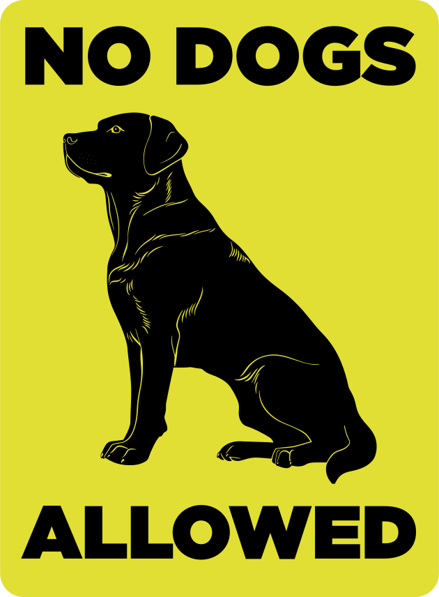 Vinilo escaparate no dogs allowed - TenVinilo