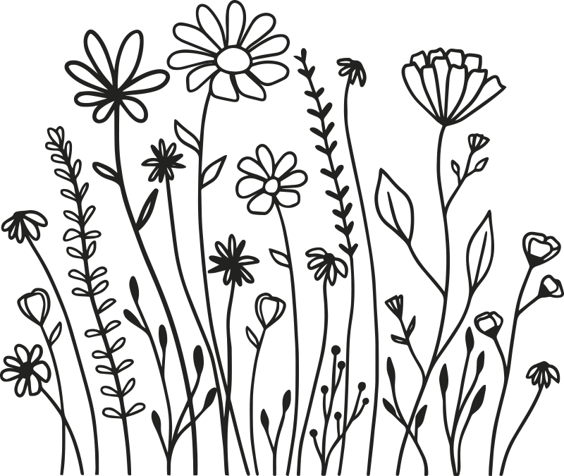 Adesivo fiore giardino minimalista - TenStickers