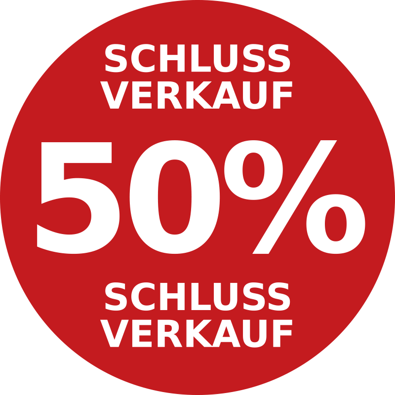Rabatt Aufkleber rot abgerundet ermäßigt - TenStickers