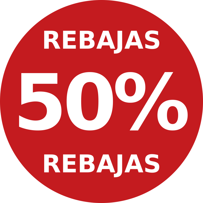 Vinilo rebajas descuento redondeado rojo - TenVinilo