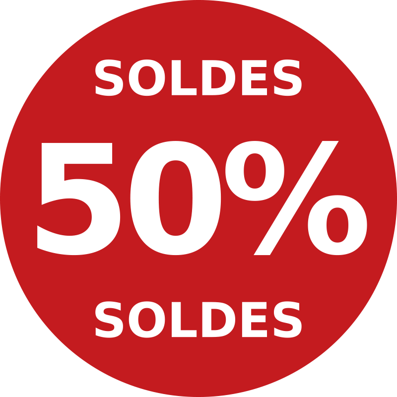 Sticker soldes remise arrondie rouge - TenStickers