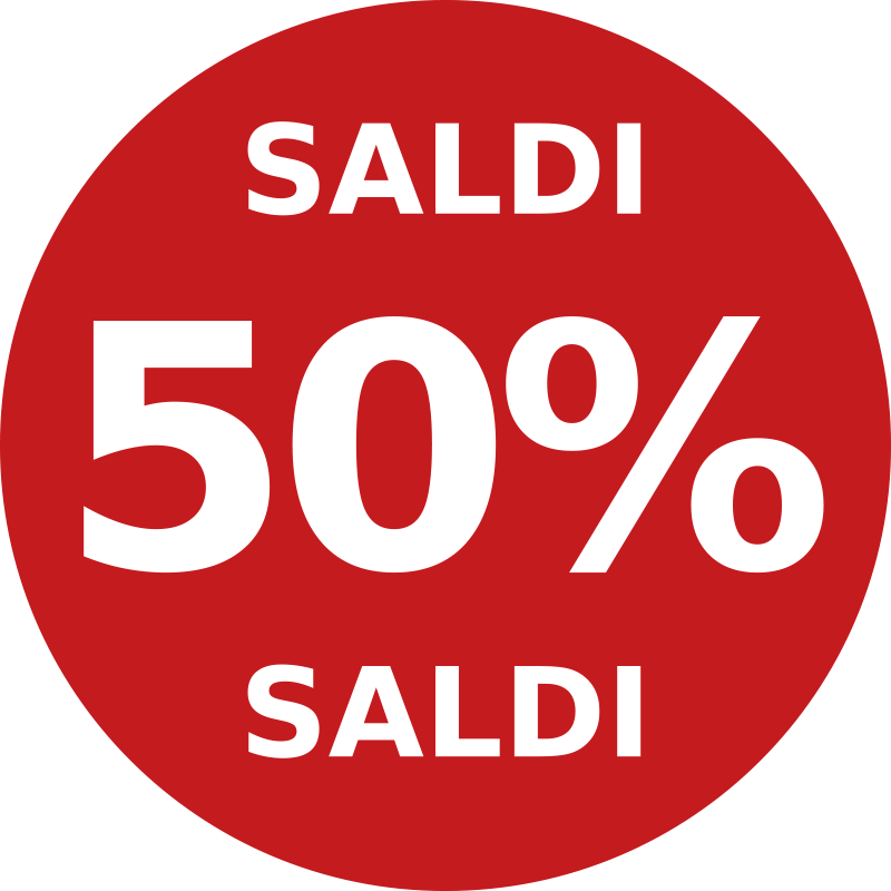 Adesivo saldi sconto arrotondato rosso - TenStickers