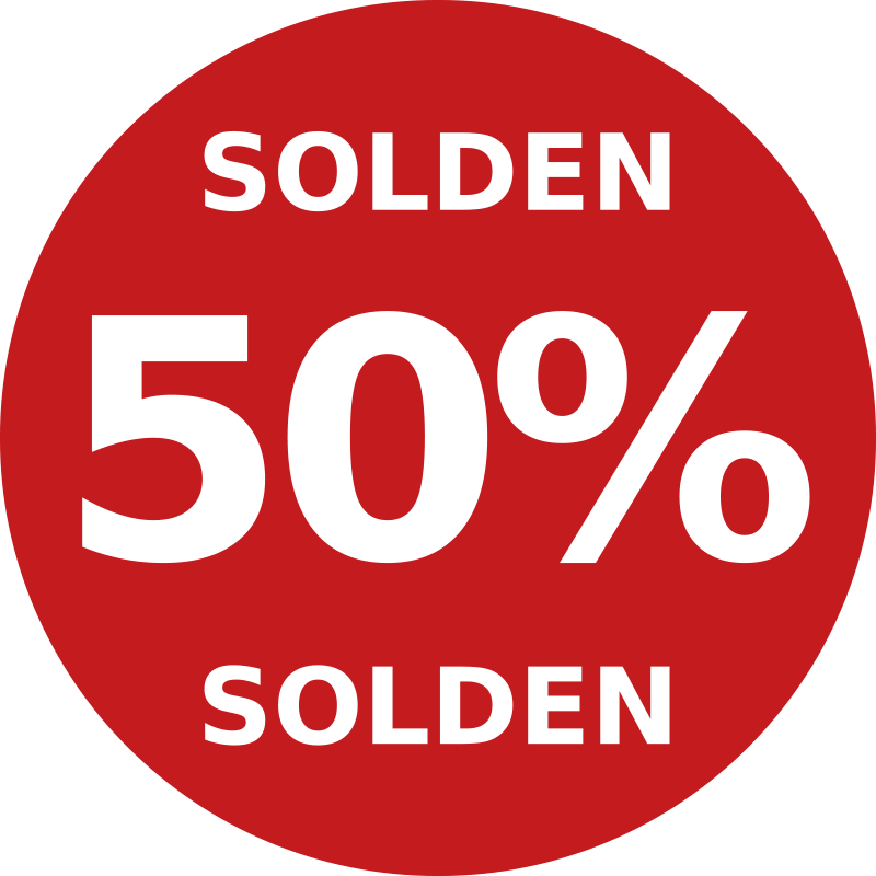 Rode afgeronde prijsverlaging korting sticker - TenStickers