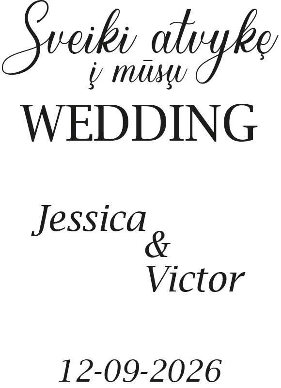 Pritaikomas veidrodis vestuviniai lipdukas - „Tenstickers“