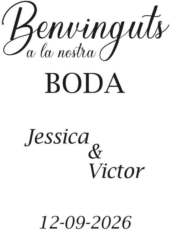 Pegatina boda espejo personalizable (catalán) - TenVinilo