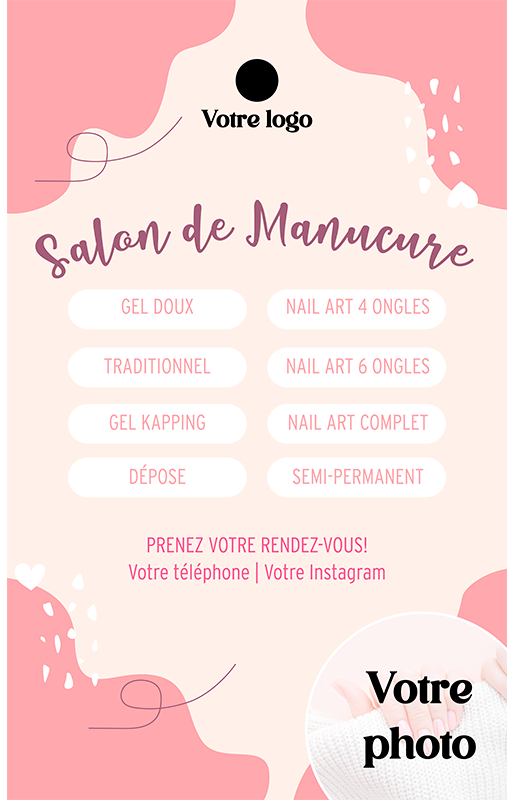 Sticker vitrine services personnalisés de salon de manucure - TenStickers