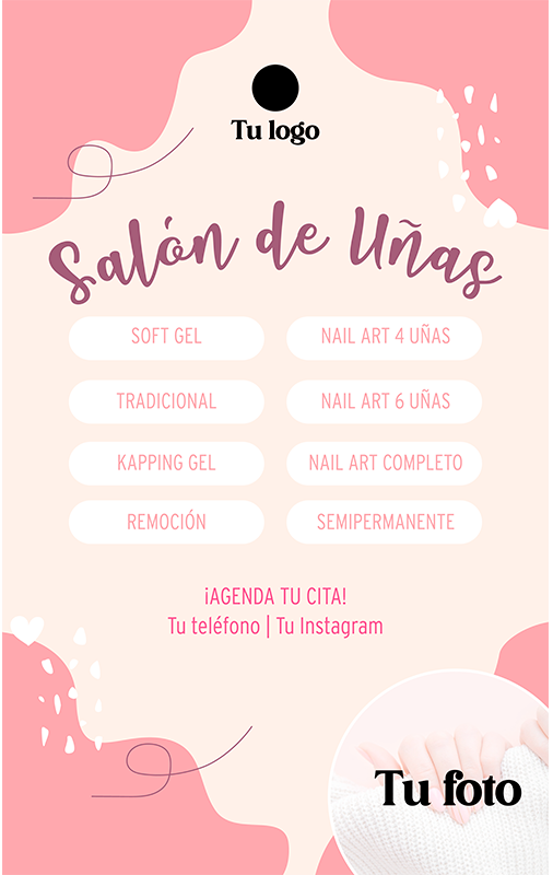 Vinilo escaparate servicios personalizados de salón de uñas - TenVinilo