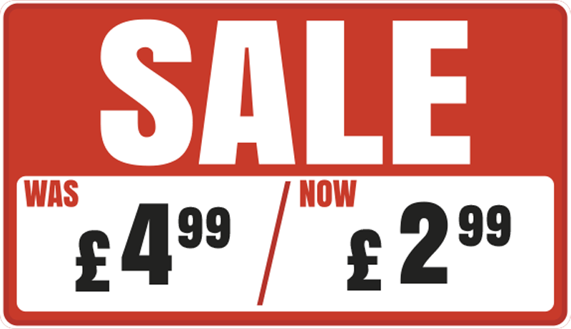 Was/Now Roll sales sticker - TenStickers