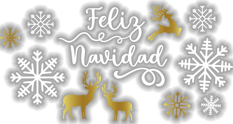 Vinilo escaparate paisaje de ciervos dorados - TenVinilo