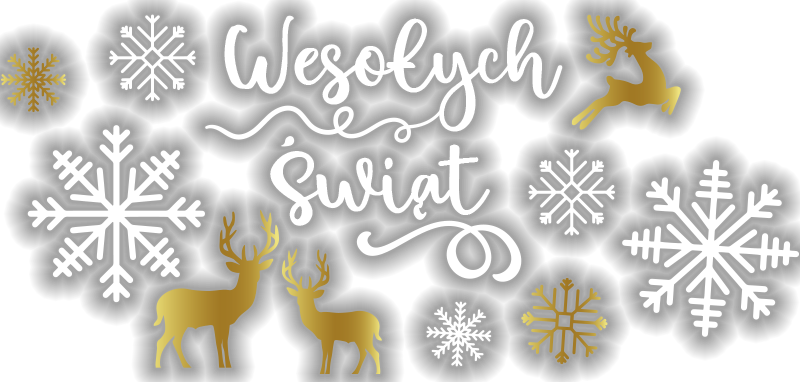 Naklejka na witrynę sklepową złote jelenie krajobraz - TenStickers