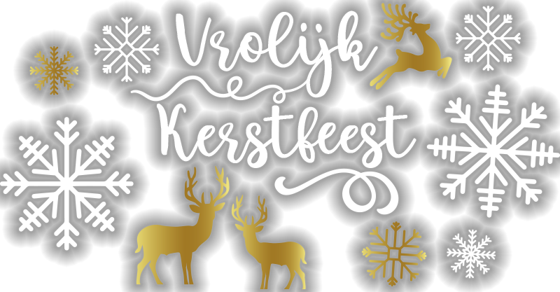 Gouden herten landschap etalage sticker - TenStickers