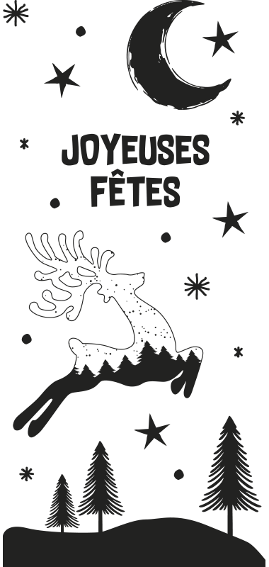 Sticker vitrine décor de noël pour les portes - TenStickers