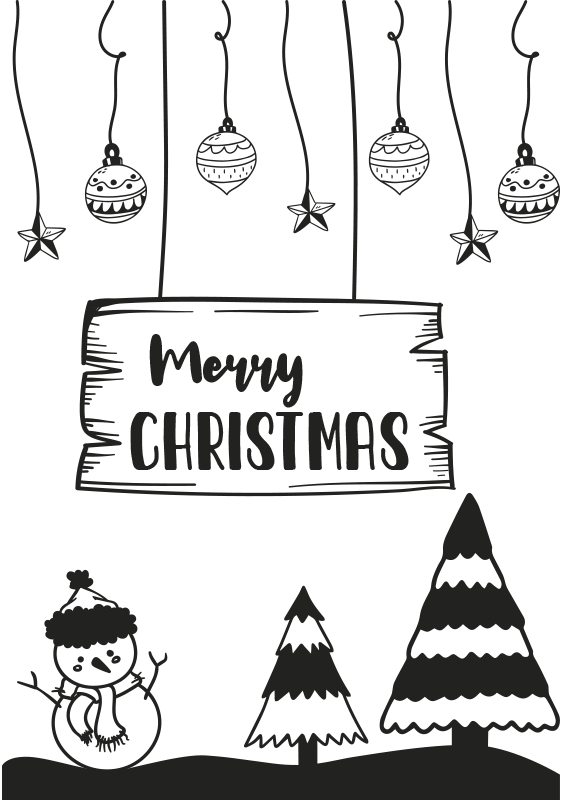 Sticker vitrine décor de noël monochrome - TenStickers