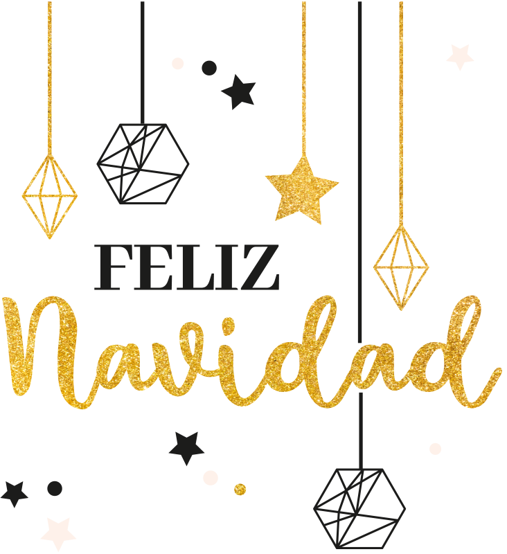 Vinilo escaparate navidad blanca y dorada - TenVinilo