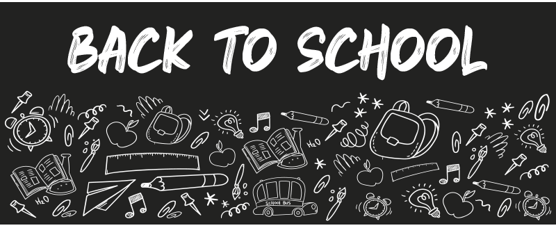 back to school blakboard style wall sticker - TenStickers