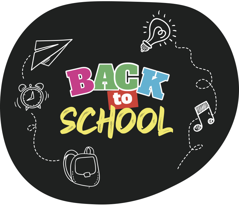 Back to school black and colors wall sticker - TenStickers
