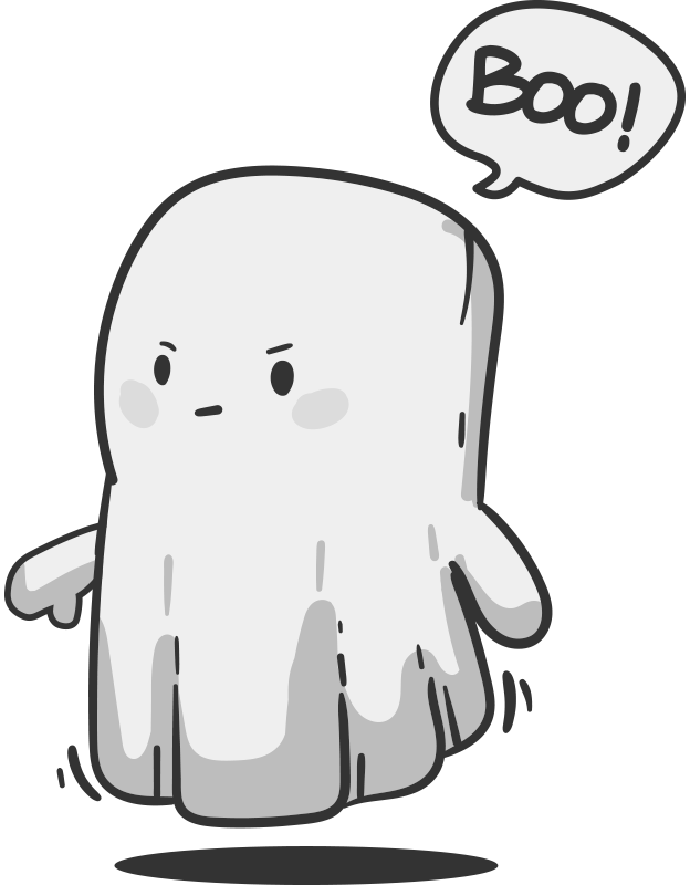 Pessimistic ghost Laptop sticker - TenStickers