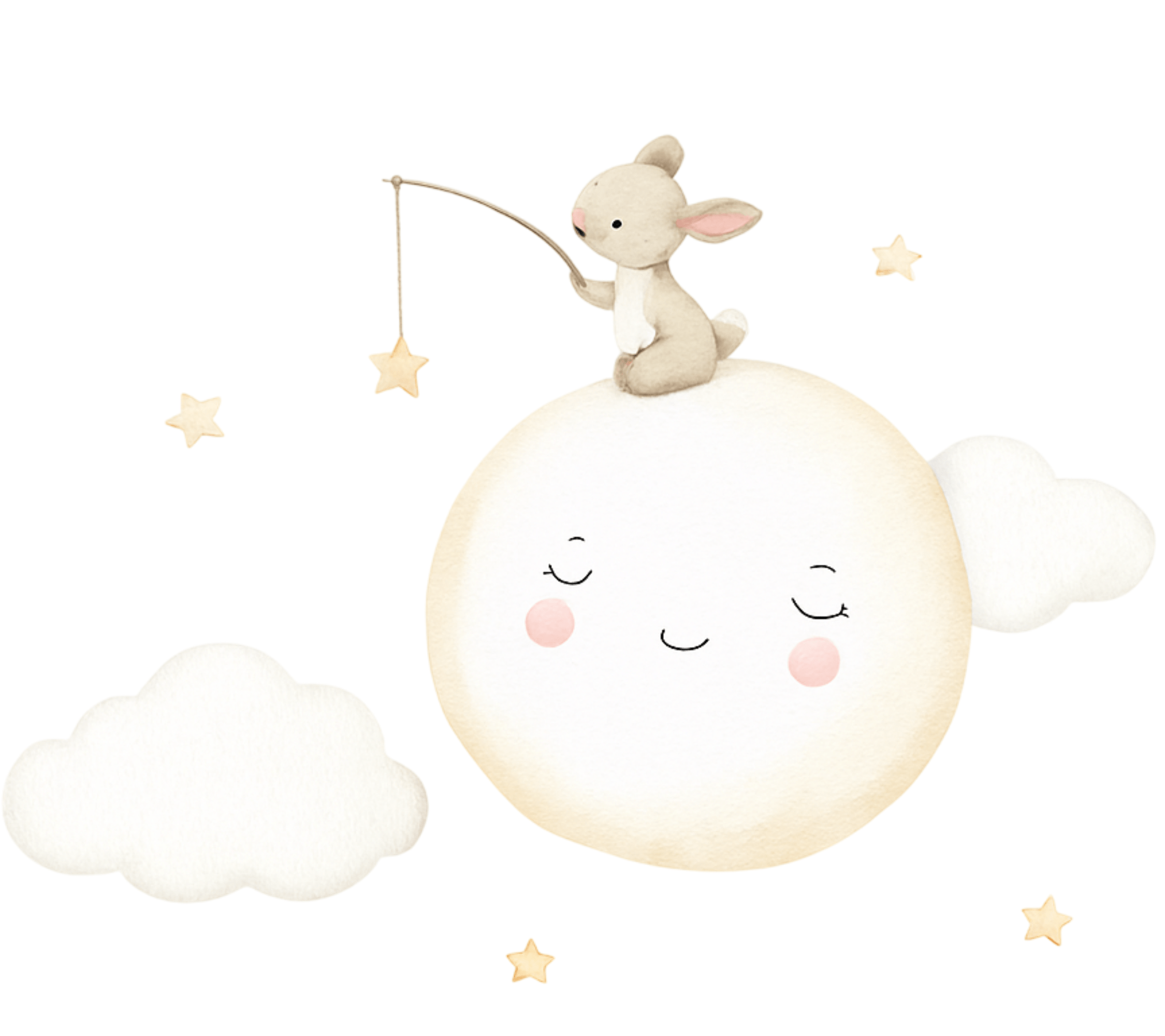 Rabbit on the moon childrens' wall stickers - TenStickers
