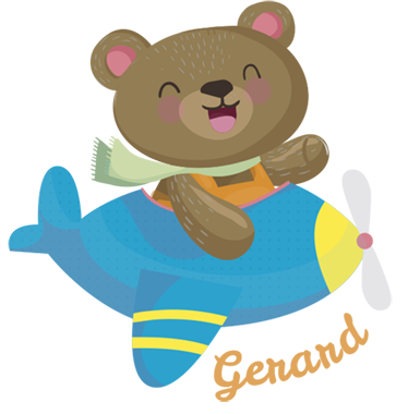 动物贴画 快乐熊飞行员 - TenStickers