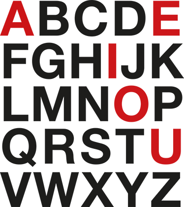 动物贴画 红色强调的字母 - TenStickers