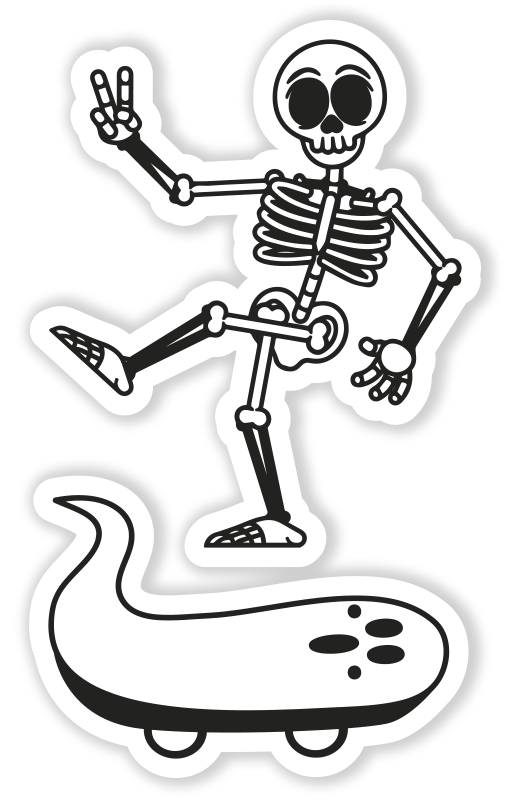 Skater skeleton Laptop sticker - TenStickers