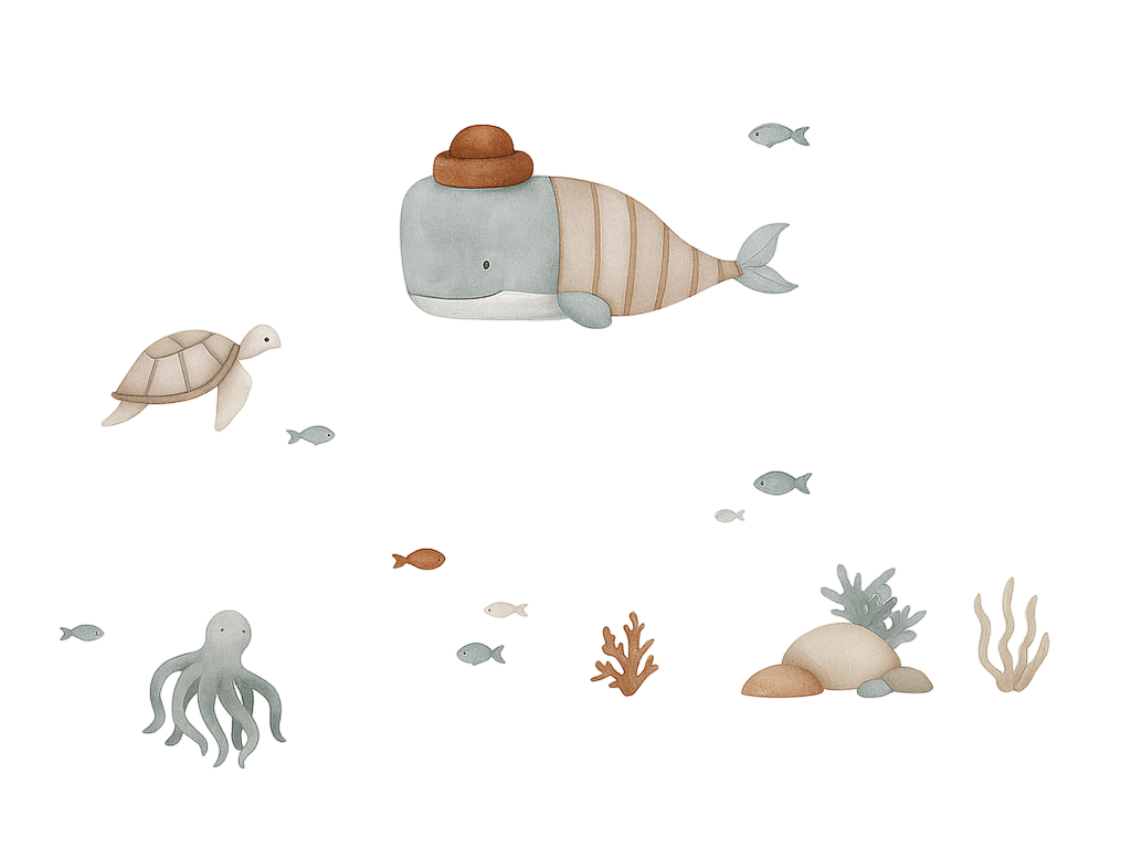 그림 벽 스티커 보헤미안 바다 동물들 - TenStickers