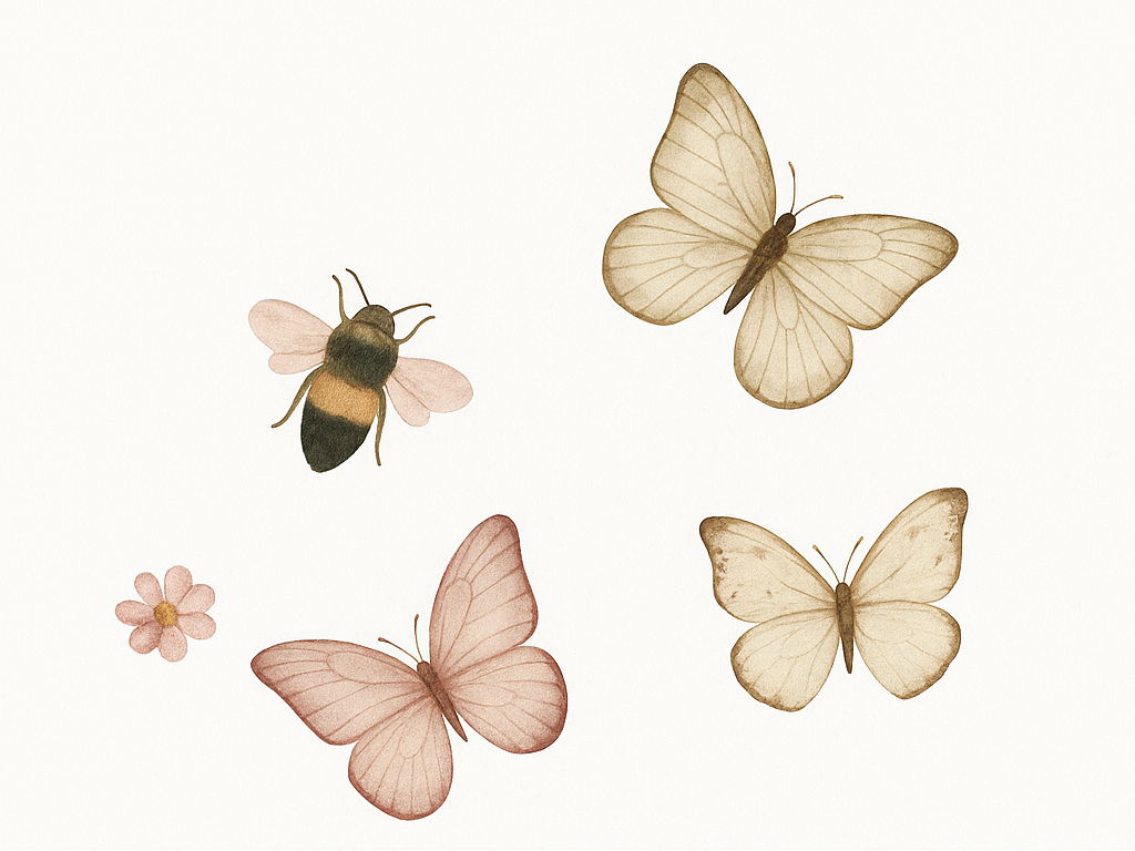 Sticker chambre enfant conception d'insectes bohème - TenStickers