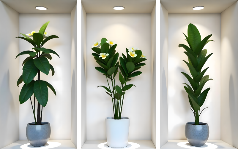 Wandtattoo visuelle Effekte pflanzen in kleinen räumen - TenStickers