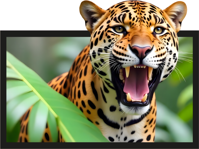 Leopard in a frame 3D wall sticker - TenStickers