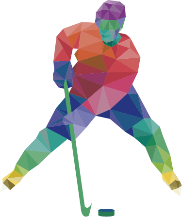 Vinilo decorativo jugador hockey poligonal - TenVinilo