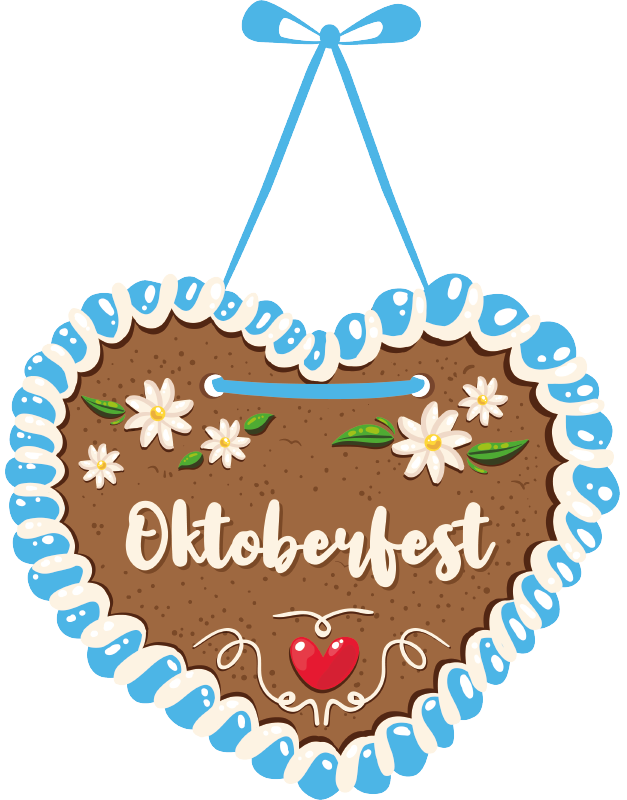 Aufkleber Oktoberfest thematisches herz, das grüßt - TenStickers