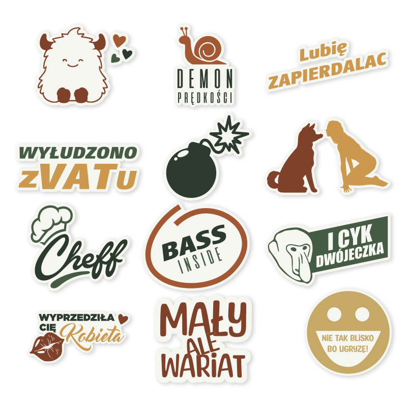 Wlepy zabawne cytaty o samochodach - TenStickers