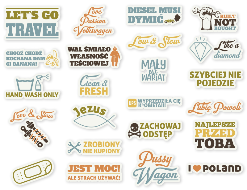 Wlepy zabawne cytaty o samochodach - TenStickers