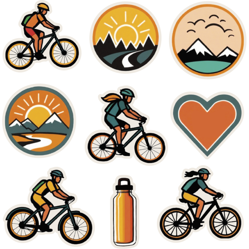 Naljepnice za bicikl nasumični ciklus - TenStickers