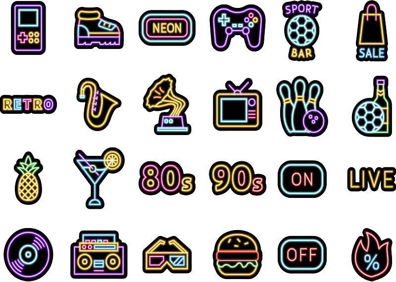 Neon set bike sticker - TenStickers