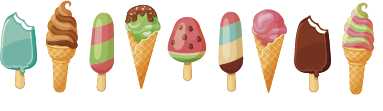 Ornamental ice creams wall border sticker - TenStickers