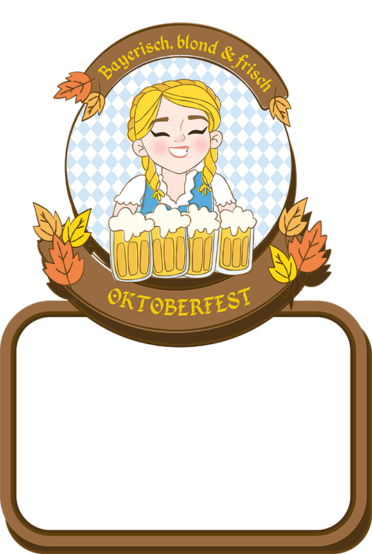 Sticker Oktoberfest bayerisch, blond & frisch - TenStickers